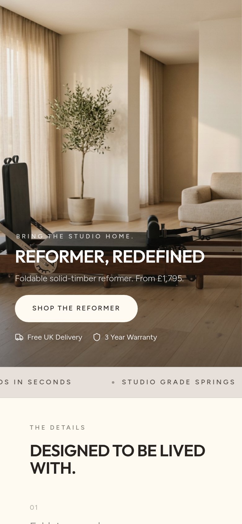 Raede website on a phone
