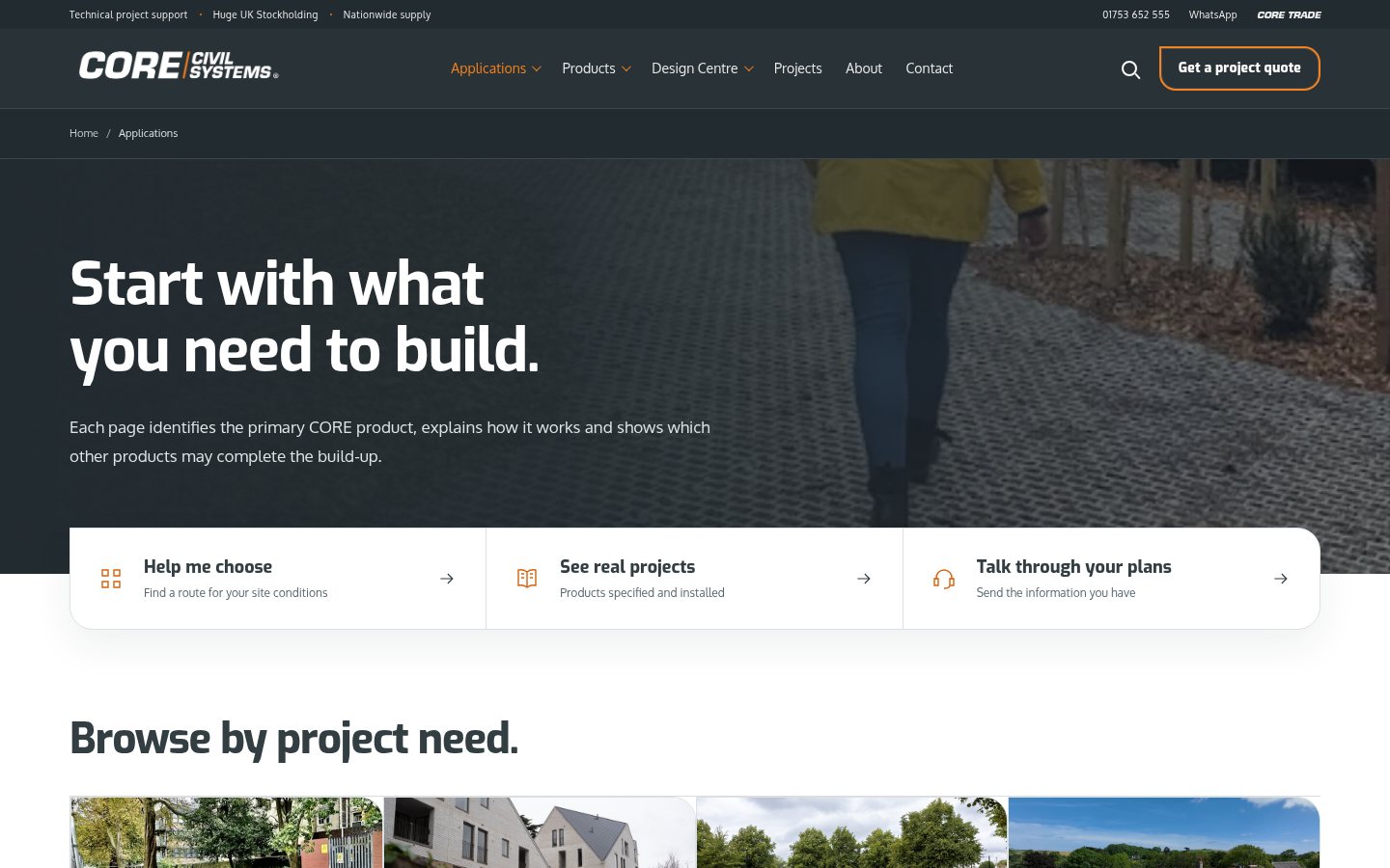 CORE Civil Systems solutions page
