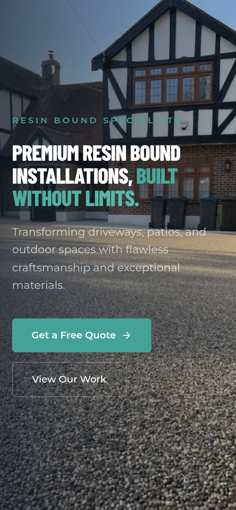 Limitless Resin website on a phone