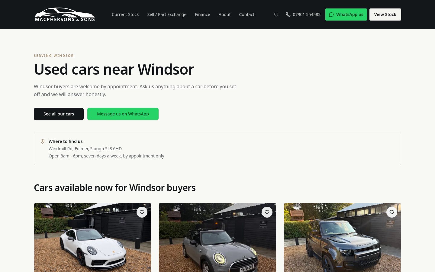 Macphersons & Sons Windsor area page